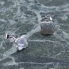 Van Cleef design earrings, silver with white enamel, 3075.