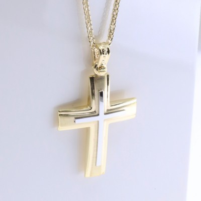Aloro two-tone gold cross in K 9, 3082.