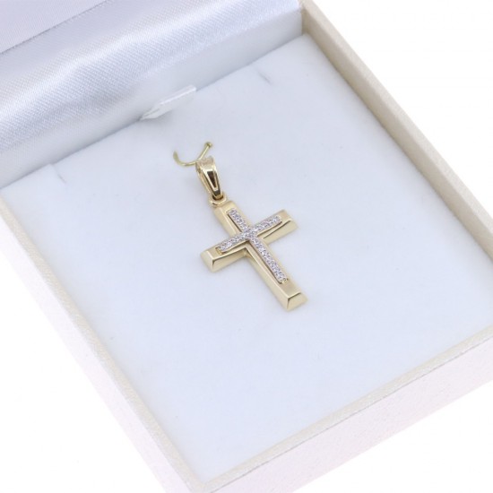 Σταυρός κίτρινος χρυσός με zircon K 9, 3084.