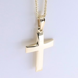 Yellow gold luster cross K 9 in a classic design, 3087.