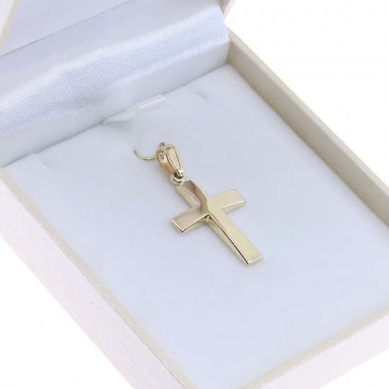 Yellow gold luster cross K 9 in a classic design, 3087.