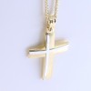 Cross in yellow matte gold with white pattern, Aloro in K 9, 3088.