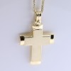 Matt yellow cross with polished details in K 9, Aloro, 3089.