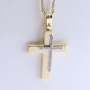 Matte yellow cross with white and zircon design, K 9 Aloro, 3090.