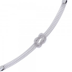 Bracelet with Hercules knot design, woven, 925° silver, 3091.